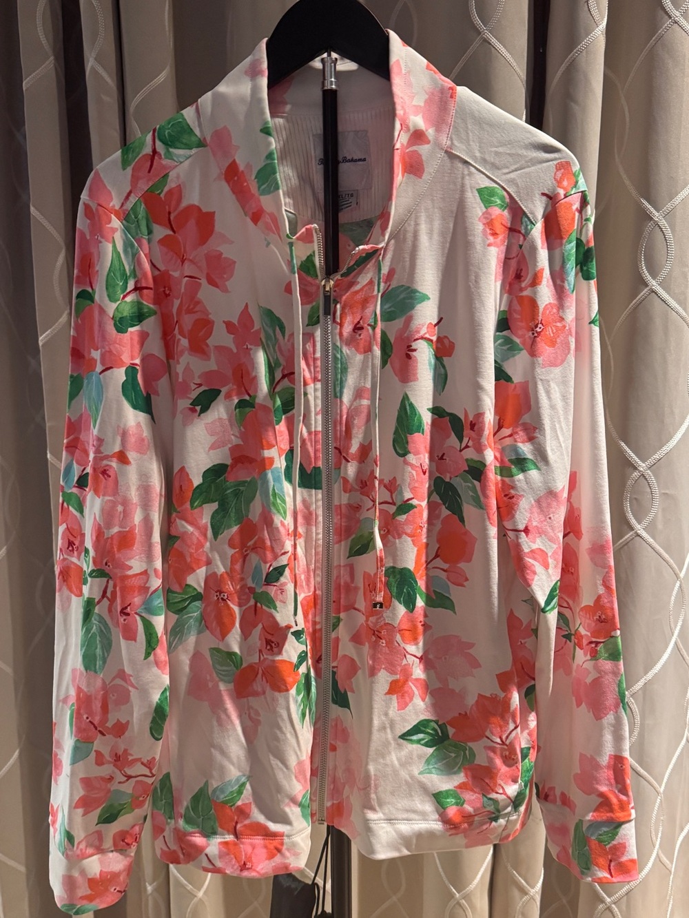 Tommy Bahama  Zip-Up jacket  with Pink & Green Floral Print